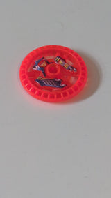 5x5 Technik Disk – RoboRider-Talisman-Rad, „Stunner“-Gussform mit Robotermuster transparent neonorange