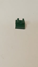 NEU 1 x 1  Fliese, modifiziert mit offenem O-Clip dunkelgrün