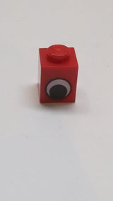 1x1 Stein mit schwarz-weißem Augenmuster ohne Pupille rot