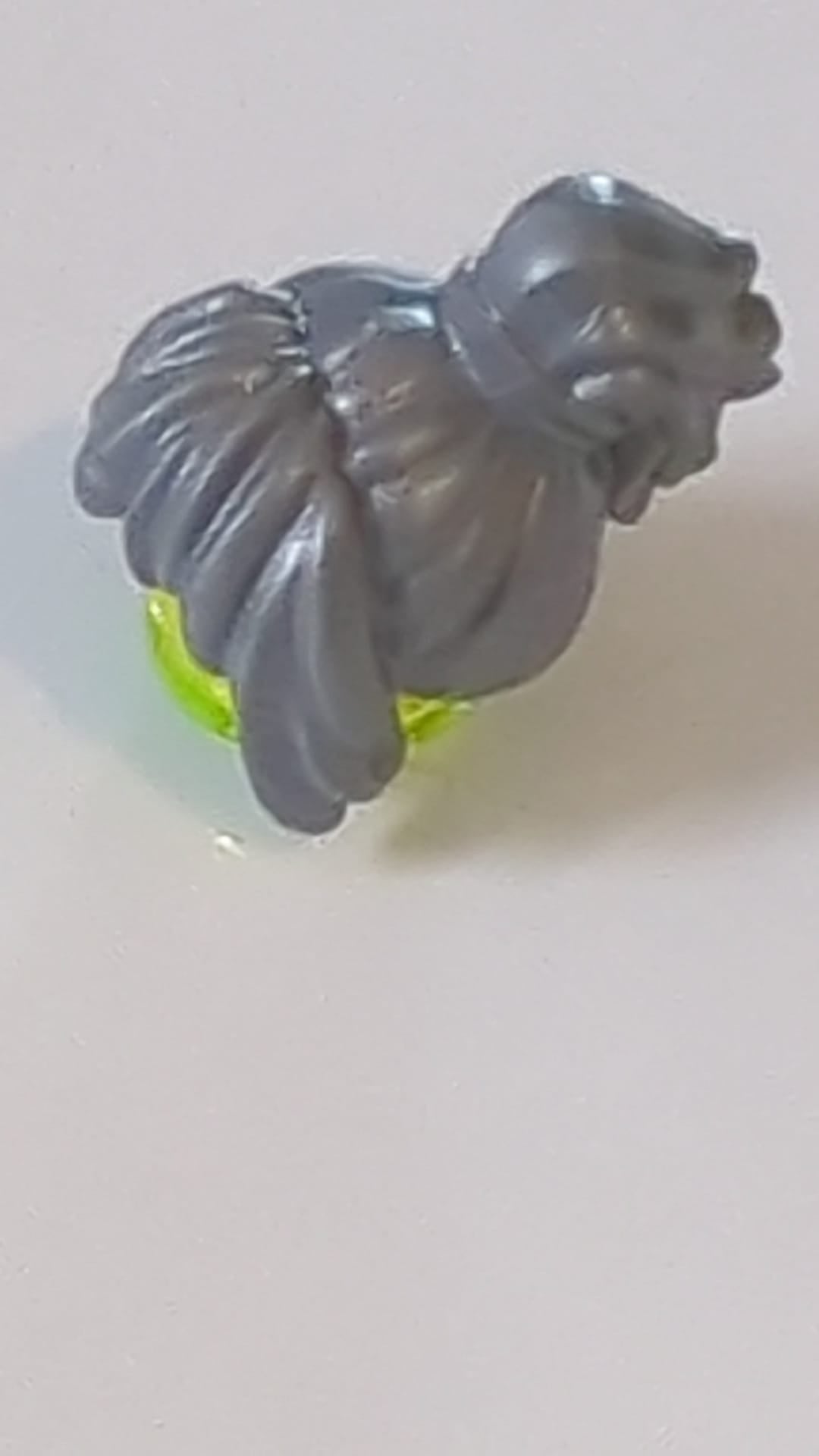 Minifigur, Haar (weiblich), welliger Pferdeschwanz mit langem Pony pearlsilber