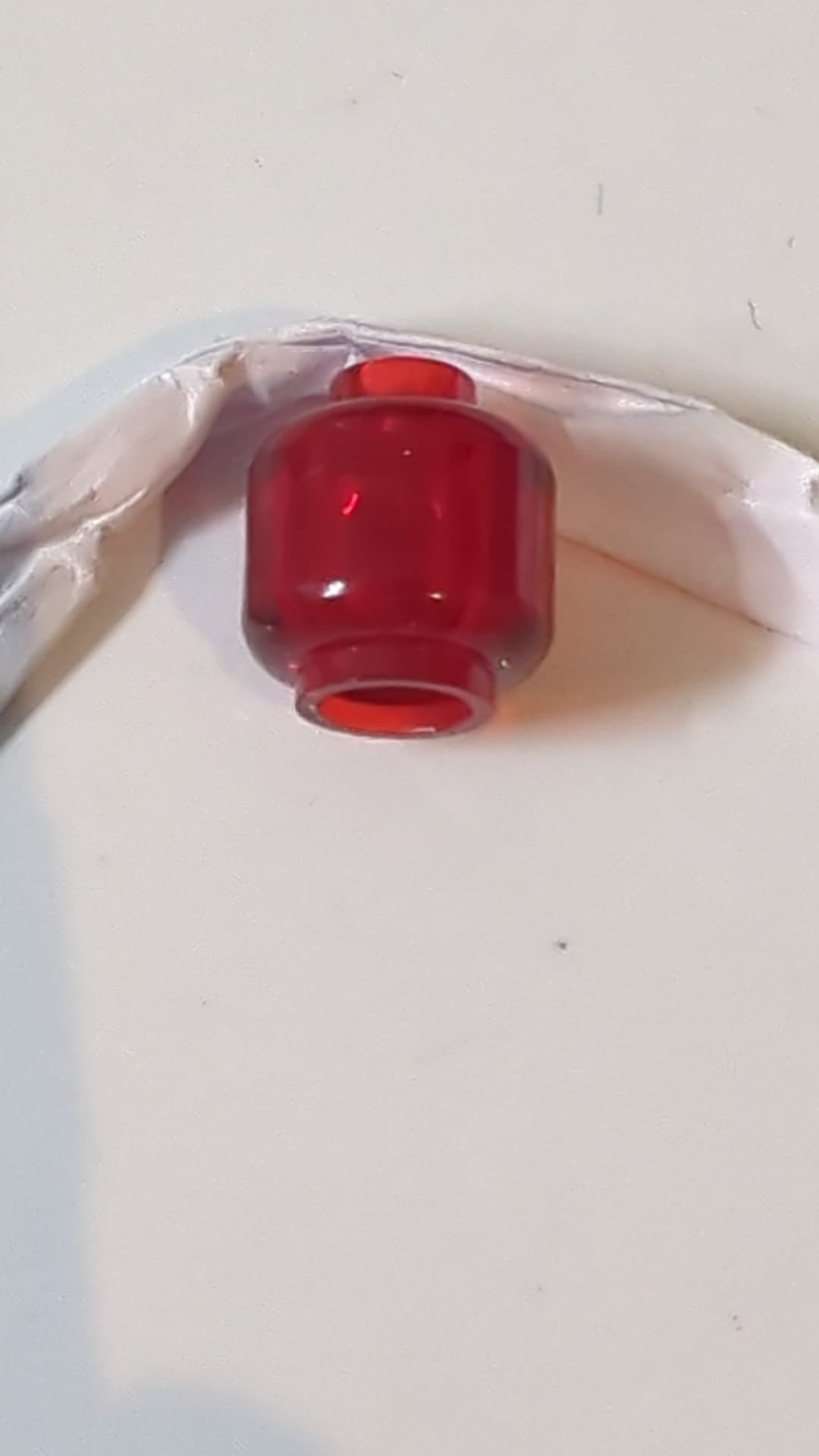 Minifigur Kopf "einfach" (ohne Gesicht) transparent rot