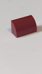 1x2 Stein gebogen modifiziert mit unterer Bolzenhalterung dunkelrot