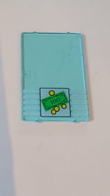 1x4x5 Fensterglas mit Bankgeld-100-Schein- und 4-Münzen-Muster transparent hellblau
