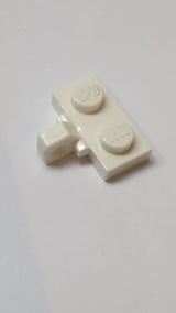 1x2 Scharnierplatte, Verriegelung mit 1 Finger an der Seite, ohne untere Nut weiß