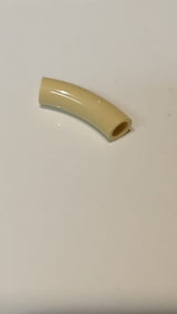 NEU 1 x 1 Stein, Rundrohr , 45-Grad-Bogen (halbes Rohrstück) – mit Achsloch beige