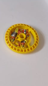 5x5 Technik Disk – RoboRider-Talisman-Rad, Flammenform mit Robotermuster gelb