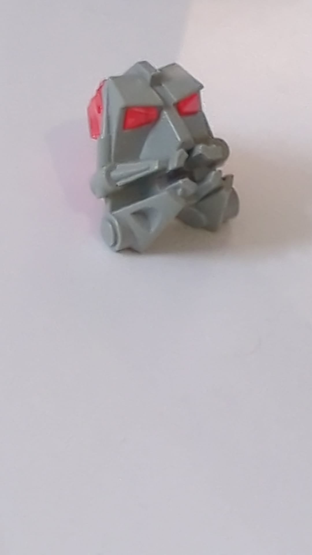 3x4x1 2/3 Bionicle Kopf-Verbindungsblock mit transparent-dunkelrosa Augen-/Gehirn-Stab (32553 / 32554) althellgrau