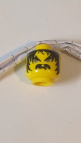 Minifigur, Kopf, Schnurrbart, graue Augen, Stirnrunzeln gelb