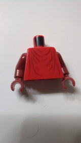 Torso-Robe mit dunkelrotem Falten- und Knittermuster / Dunkelrote Ärmel / Dunkelrote Hände rot