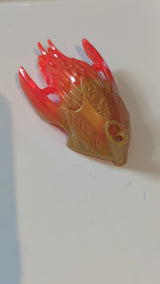 Bionicle-Kreaturenkopf/-maske mit marmoriertem Muster in Trans-Neon-Orange pearlgold