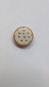 1x1 Runde Fliese mit Keksmuster mit hellbraunem Zuckerguss und rötlich-braunen Schokoladenstreuseln nougat