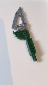 Bionicle-Waffe Hordika Fangklinge mit geformtem, perlmuttfarbenem, hellgrauem, flexiblem Endmuster dunkelgrün