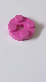 2x2 Runde Platte mit Achsenloch knallpink (dunkelpink)