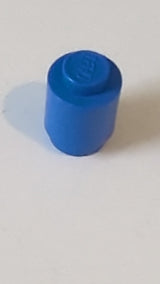 1x1 Stein rund - Massiver Noppenstein, Unterkante blau