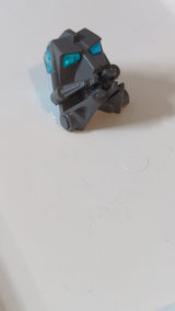 3x4x1 2/3 Bionicle-Kopfverbindungsblock mit transparent-hellblauem Augen-/Gehirn-Stab (32553 / 32554) neudunkelgrau