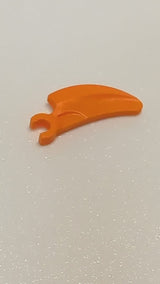 NEU Widerhaken / Klaue / Horn / Zahn mit Clip, gebogen orange