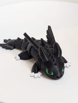 Flexibler Drache ohne Zahn 3D 3farbig schwarz