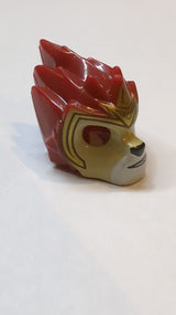 Minifigure, Headgear Mask Lion with Tan Face and Gold Crown Small Pattern