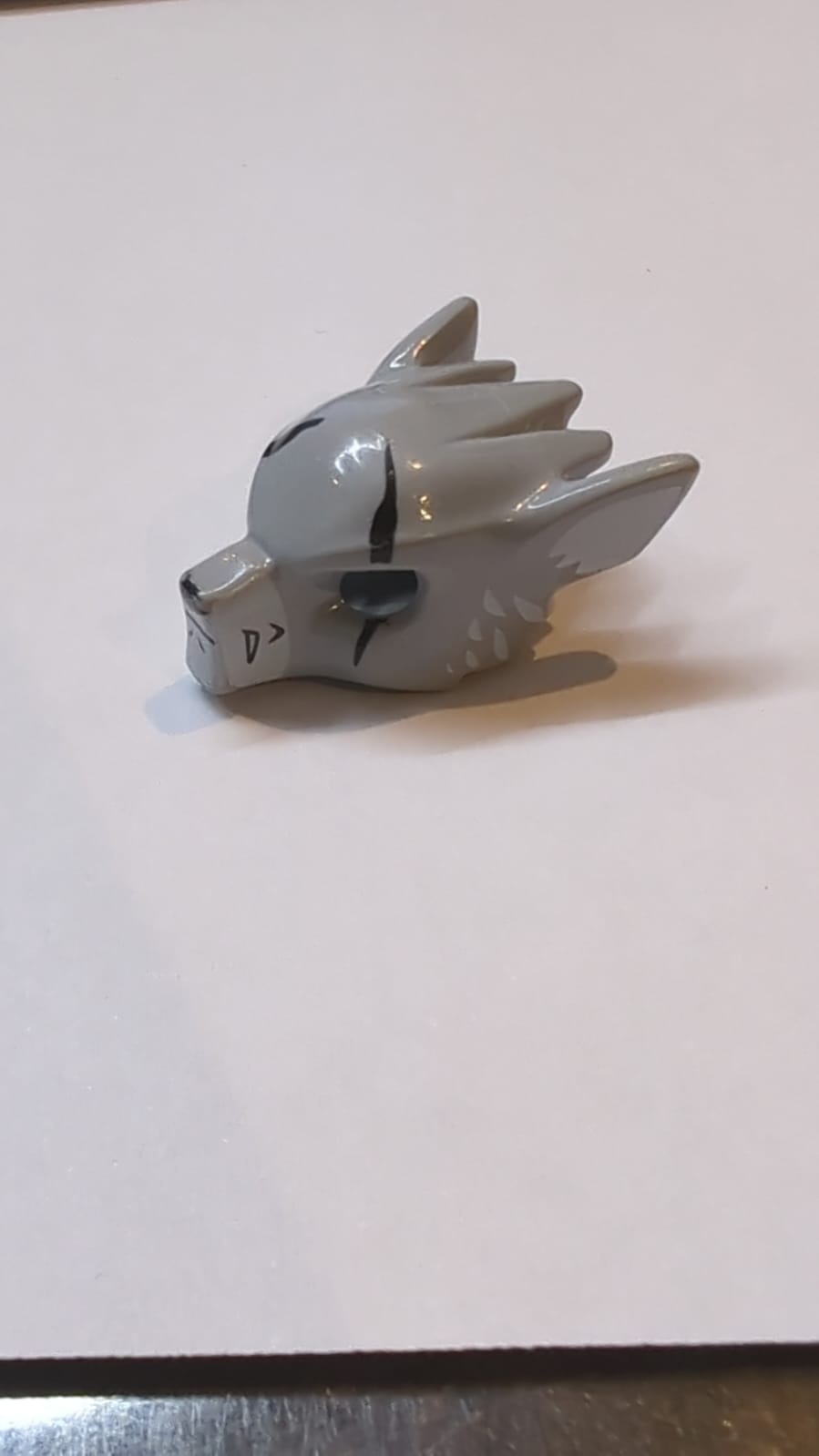 Minifigure, Headgear Mask Wolf with Fangs, Scars and White Ears Pattern