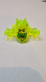 Minifigure, Headgear Mask Ninjago Skreemer with Dark Purple Eyes and Mouth Open with White Pointed Teeth and Yellowish Green Tongue Pattern