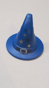 Minifigure, Headgear Hat, Wizard / Witch with Silver Buckle and Stars Pattern