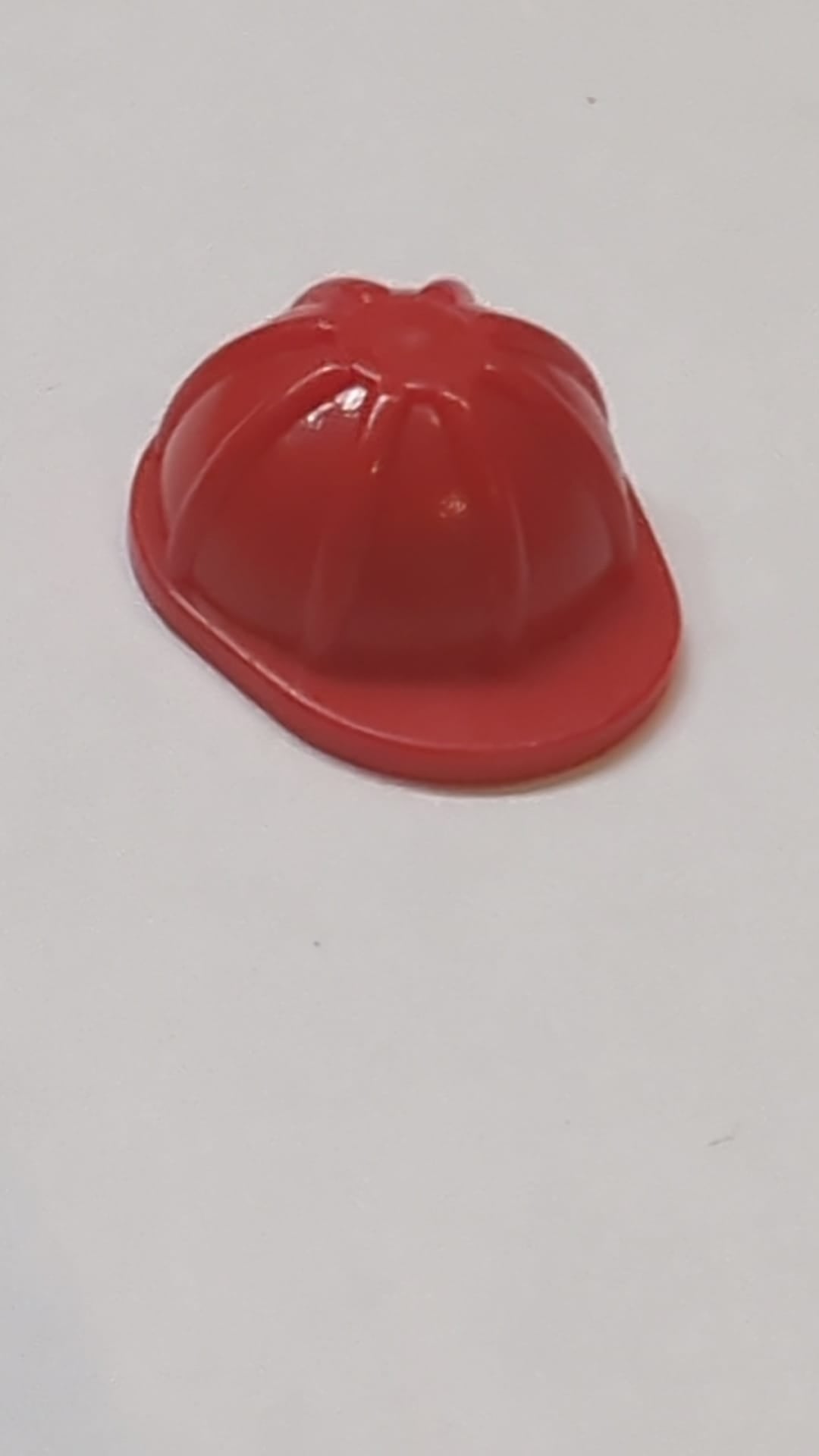 Bauarbeiterhelm, Kopfbedeckung Minifigur, rot