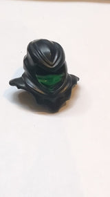 Kopfbedeckung Ninjago-Wickel mit gezackten Schultern und grünem Gesichtsmaske-Muster schwarz