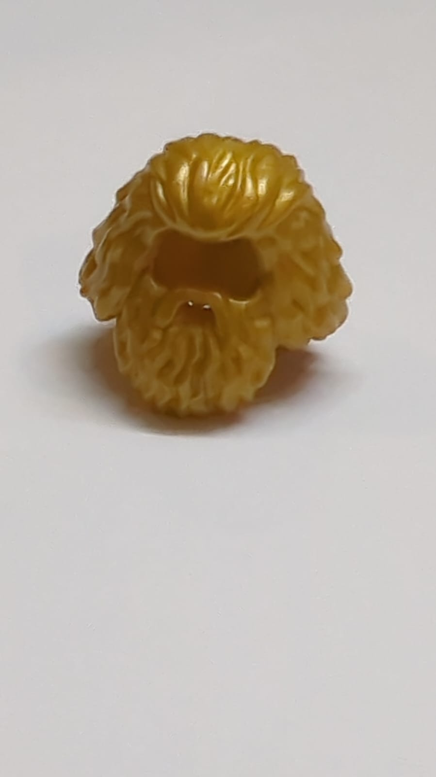 NEU Minifigur Haare, lange Shaggy Frisur mit Bart pearlgold