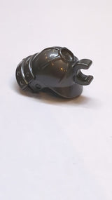 Kopfbedeckung -Helm Ninja / Samurai mit Clip und langem Visier titan