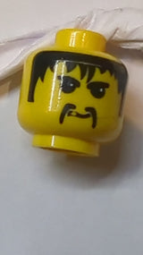 Kopf Schnurrbart Fu Manchu, schwarzes Haar, Augenbrauenmuster