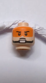 Kopf männlich, Stern, schwarze Augenbrauen, Pupillen, orangefarbene Visierschutz- und Kinnriemenmuster nougat (hell)