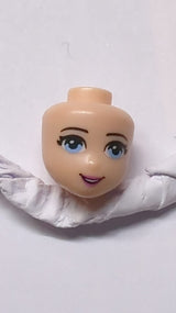 Kopf Friends mit hellblauen Augen, dunkelrosa Lippen und einem offenen Mundlächeln nougat (hell)