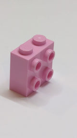 NEU Stein, modifiziert 1 x 2 x 1 2/3 mit Noppen an einer Seite rosa