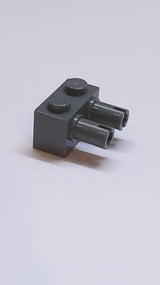 NEU Stein, modifiziert 1 x 2 mit Pins neudunkelgrau