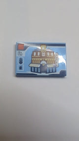NEU Fliese 2 x 3 mit Cafe Corner LEGO Set Box '16+' '10182' und 'HOTEL' Muster hellblau
