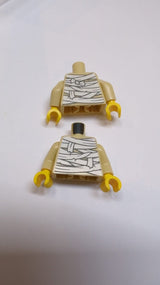 NEU Torso Weiß und Dunkelblau-Graue Mumienwickel-Muster (BAM) / Beige Arme / Gelbe Hände