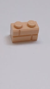 NEU Stein, modifiziert 1 x 2 mit Mauerprofil nougat (light)