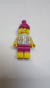 NEU Minifigur, Blondes Mädchen, doppel Gesicht, Malerin