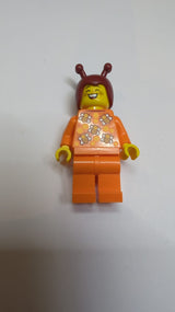 NEU Minifigur Biene mit dunkelroten Fühlern, Doppelgesicht