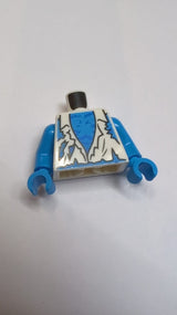 NEU Torso zerrissenes Wams offen über dunkelblauem nacktem Brustbereich mit blauem Fellmuster (BAM) / dunkelblaue Arme / dunkelblaue Hände