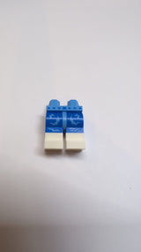 NEU Hüften und blaue Beine mit geformten weißen Unterschenkeln/Stiefeln und bedruckten mittelblauen Blitzsymbolen und blauem Sternenmuster (BAM)