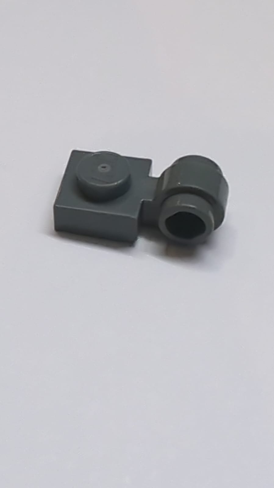 NEU Platte, modifiziert 1 x 1 mit Lampenhalter - dicker Ring neudunkelgrau