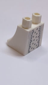 NEU Unterkörper, Rock mit Nachthemd mit dunkelblaugrauen Spitzenkanten und hellblaugrauen Streifen über einem Hemd mit Polka-Dot-Muster (BAM) weiß