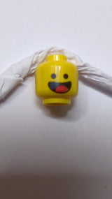 Kopf doppelseitig Schwarz Standardaugen, Lächeln mit Zunge / verängstigtes Muster (Benny) gelb