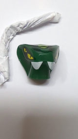 Kopf, Modifizierte Schlange mit 4 gelben Augen und Limettenschuppenmuster (Spitta) dunkelgrün