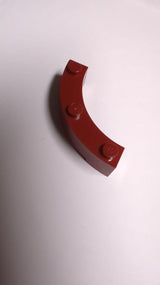 NEU Stein, Kurve 4 x 4 Macaroni weit mit 3 Noppen dunkelrot