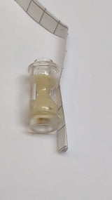 NEU Minifigur, Küchenutensilien-Sanduhr mit geformtem hellbraunem Sandmuster transparent weiß durchsichtig