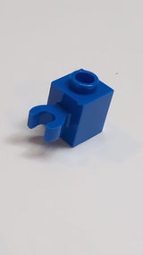 NEU Stein, Modifiziert 1 x 1 mit offenem O-Clip (vertikaler Griff) - Hohlstift blau