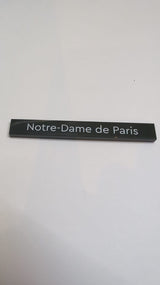 NEU Fliese 1 x 8 mit weißem ‚Notre-Dame de Paris‘-Muster schwarz