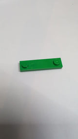 NEU Platte, Modifiziert 1 x 4 mit 2 Noppen mit Nut grün